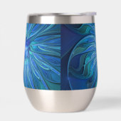 Blauw ventilatorpatroon, Abstracte fractale kunst (Links)