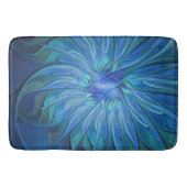 Blauw ventilatorpatroon, Abstracte fractale kunst Badmat (Voorkant)