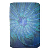 Blauw ventilatorpatroon, Abstracte fractale kunst Badmat (Voorkant Verticaal)