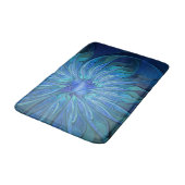 Blauw ventilatorpatroon, Abstracte fractale kunst Badmat (Gekanteld)