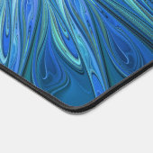 Blauw ventilatorpatroon, Abstracte fractale kunst Bureaumat (Hoek)