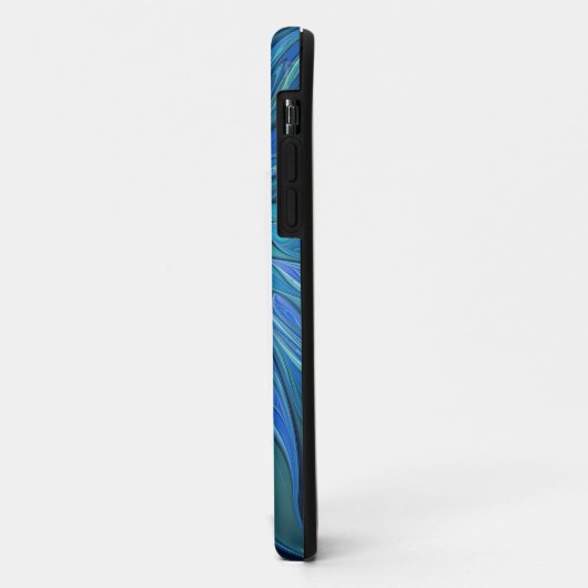 Blauw ventilatorpatroon, Abstracte fractale kunst Case-Mate iPhone Case (Achterkant/links)