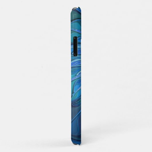 Blauw ventilatorpatroon, Abstracte fractale kunst Case-Mate iPhone Case (Achterkant/rechts)