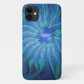 Blauw ventilatorpatroon, Abstracte fractale kunst Case-Mate iPhone Case (Achterkant)