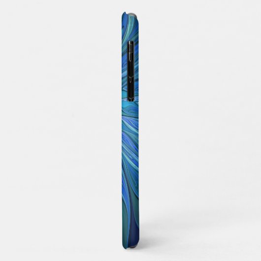 Blauw ventilatorpatroon, Abstracte fractale kunst Case-Mate iPhone Case (Achterkant/links)