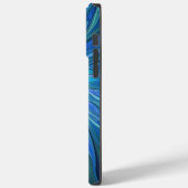 Blauw ventilatorpatroon, Abstracte fractale kunst Case-Mate iPhone Case (Achterkant / Links)