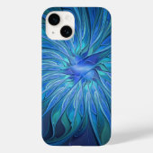 Blauw ventilatorpatroon, Abstracte fractale kunst Case-Mate iPhone Case (Achterkant)
