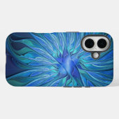 Blauw ventilatorpatroon, Abstracte fractale kunst Case-Mate iPhone Case (Achterkant (horizontaal))