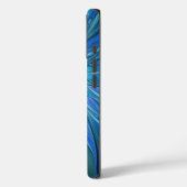 Blauw ventilatorpatroon, Abstracte fractale kunst Case-Mate iPhone Case (Achterkant / Links)