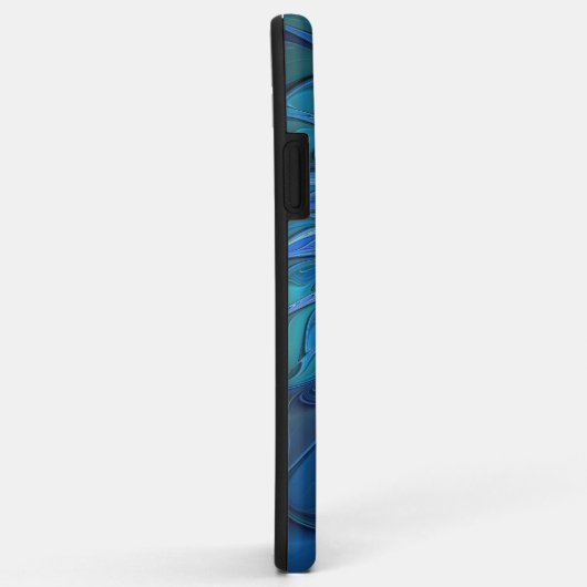 Blauw ventilatorpatroon, Abstracte fractale kunst Case-Mate iPhone Case (Achterkant/rechts)
