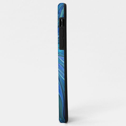 Blauw ventilatorpatroon, Abstracte fractale kunst Case-Mate iPhone Case (Achterkant/links)