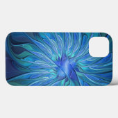 Blauw ventilatorpatroon, Abstracte fractale kunst Case-Mate iPhone Case (Achterkant (horizontaal))