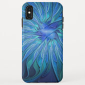 Blauw ventilatorpatroon, Abstracte fractale kunst Case-Mate iPhone Case (Achterkant)