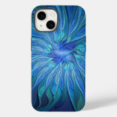Blauw ventilatorpatroon, Abstracte fractale kunst Case-Mate iPhone Case (Achterkant)