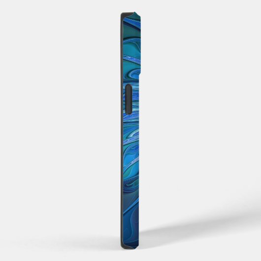 Blauw ventilatorpatroon, Abstracte fractale kunst Case-Mate iPhone Case (Achterkant / Rechts)