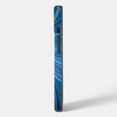 Blauw ventilatorpatroon, Abstracte fractale kunst Case-Mate iPhone Case (Achterkant / Links)