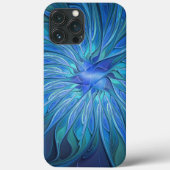 Blauw ventilatorpatroon, Abstracte fractale kunst Case-Mate iPhone Case (Achterkant)