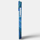 Blauw ventilatorpatroon, Abstracte fractale kunst Case-Mate iPhone Case (Achterkant / Links)