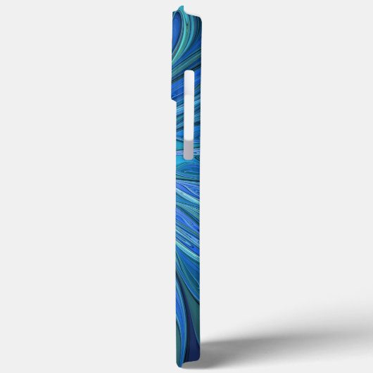 Blauw ventilatorpatroon, Abstracte fractale kunst Case-Mate iPhone Case (Achterkant / Links)