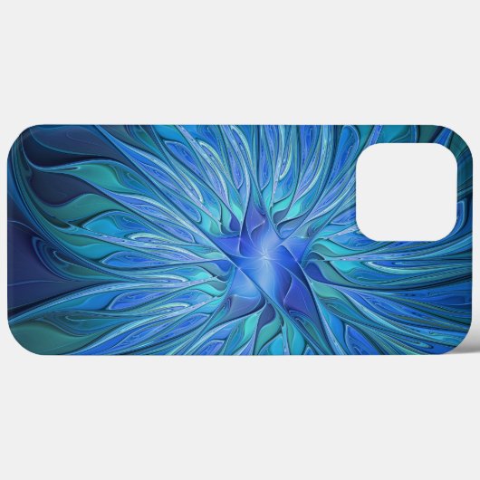 Blauw ventilatorpatroon, Abstracte fractale kunst Case-Mate iPhone Case (Achterkant (horizontaal))