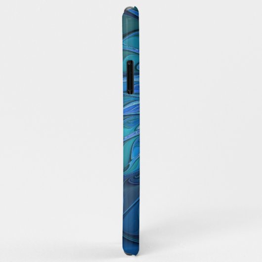 Blauw ventilatorpatroon, Abstracte fractale kunst Case-Mate iPhone Case (Achterkant/rechts)