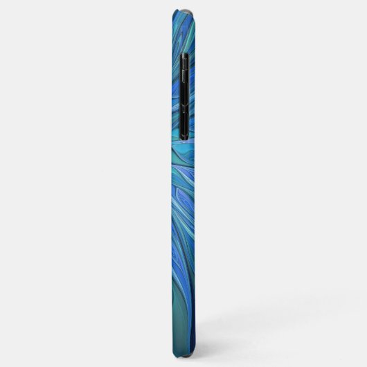 Blauw ventilatorpatroon, Abstracte fractale kunst Case-Mate iPhone Case (Achterkant/links)
