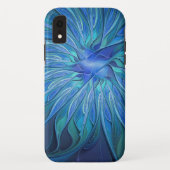 Blauw ventilatorpatroon, Abstracte fractale kunst Case-Mate iPhone Case (Achterkant)