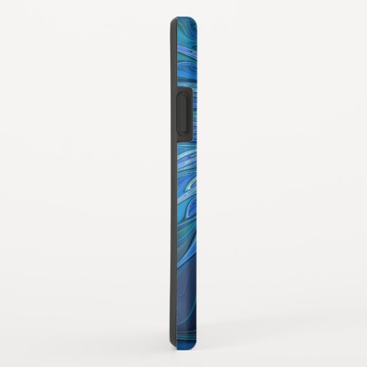 Blauw ventilatorpatroon, Abstracte fractale kunst Case-Mate iPhone Case (Achterkant/rechts)