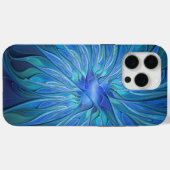 Blauw ventilatorpatroon, Abstracte fractale kunst Case-Mate iPhone Case (Achterkant (horizontaal))