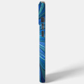 Blauw ventilatorpatroon, Abstracte fractale kunst Case-Mate iPhone Case (Achterkant / Links)