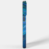 Blauw ventilatorpatroon, Abstracte fractale kunst Case-Mate iPhone Case (Achterkant / Rechts)