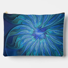 Blauw ventilatorpatroon, Abstracte fractale kunst Etui