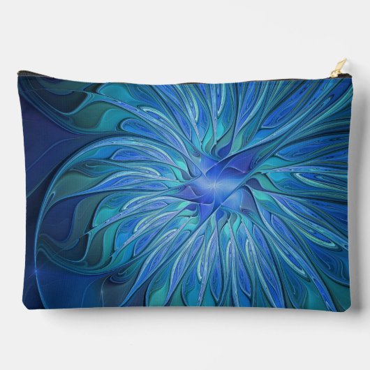 Blauw ventilatorpatroon, Abstracte fractale kunst Etui (Achterkant)