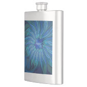Blauw ventilatorpatroon, Abstracte fractale kunst Flacon (Links)