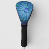Blauw ventilatorpatroon, Abstracte fractale kunst Golfheadcover (Voorkant)