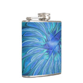 Blauw ventilatorpatroon, Abstracte fractale kunst Heupfles (Rechts)