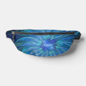 Blauw ventilatorpatroon, Abstracte fractale kunst Heuptasje (Liggend)