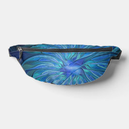 Blauw ventilatorpatroon, Abstracte fractale kunst Heuptasje