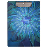 Blauw ventilatorpatroon, Abstracte fractale kunst Klembord (Voorkant)