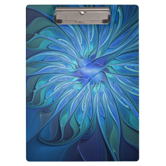 Blauw ventilatorpatroon, Abstracte fractale kunst Klembord (Voorkant)