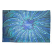 Blauw ventilatorpatroon, Abstracte fractale kunst Kussensloop (Achterkant)