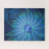 Blauw ventilatorpatroon, Abstracte fractale kunst Legpuzzel (Horizontaal)