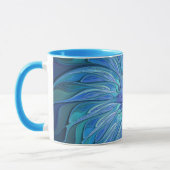 Blauw ventilatorpatroon, Abstracte fractale kunst Mok (Links)