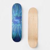 Blauw ventilatorpatroon, Abstracte fractale kunst Persoonlijk Skateboard (Voorkant)