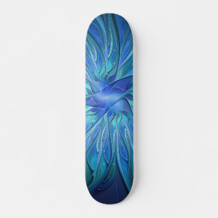 Blauw ventilatorpatroon, Abstracte fractale kunst Persoonlijk Skateboard