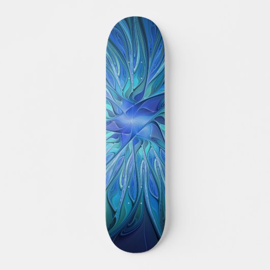 Blauw ventilatorpatroon, Abstracte fractale kunst Persoonlijk Skateboard (Voorkant)