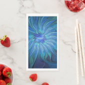 Blauw ventilatorpatroon, Abstracte fractale kunst Servet (Insitu)