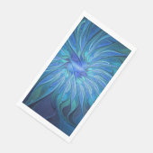 Blauw ventilatorpatroon, Abstracte fractale kunst Servet (Hoek)