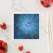 Blauw ventilatorpatroon, Abstracte fractale kunst Servet (Insitu)