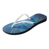 Blauw ventilatorpatroon, Abstracte fractale kunst Teenslippers (Schuin)